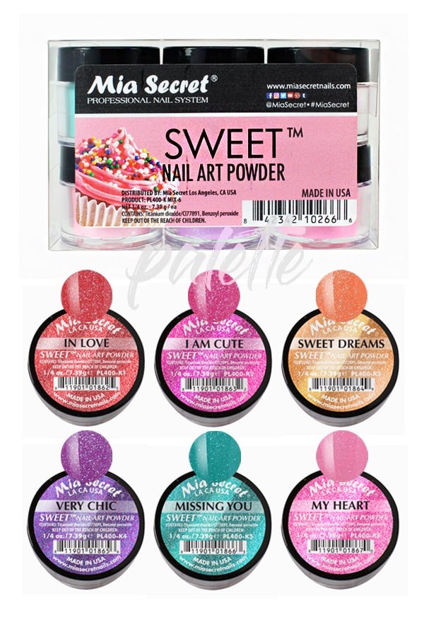 Sweet Nail Art Powder Set of 6 by Mia Secret